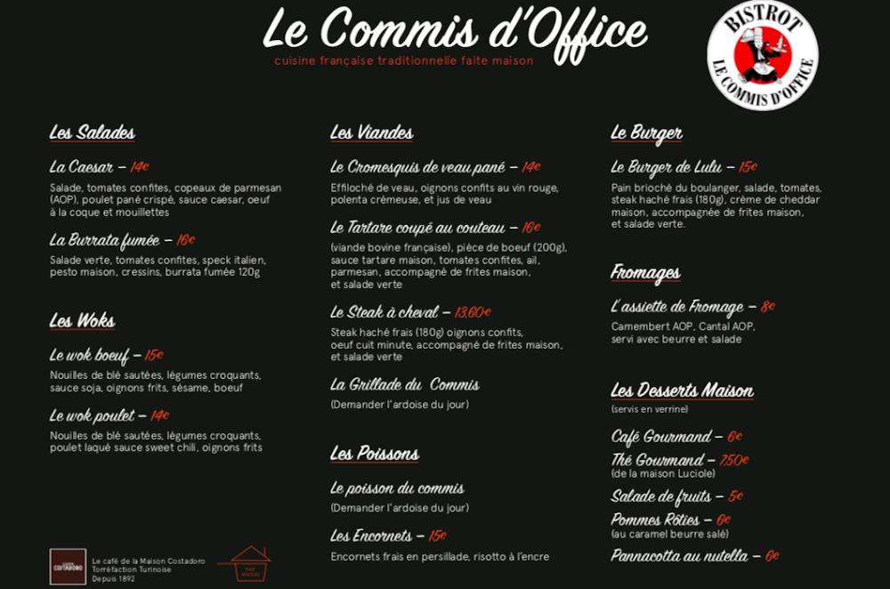 Le Commis d'Office - Menu Image 2